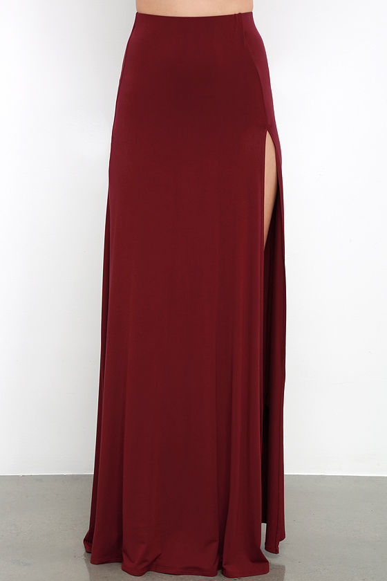 Maracas and Cabasas Maroon Maxi Skirt
