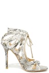 lace up snakeskin heels