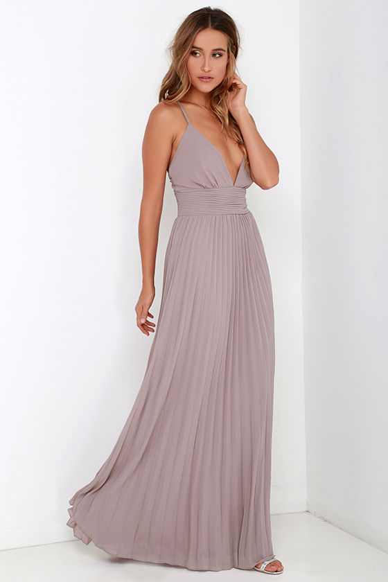 leading role taupe maxi dress