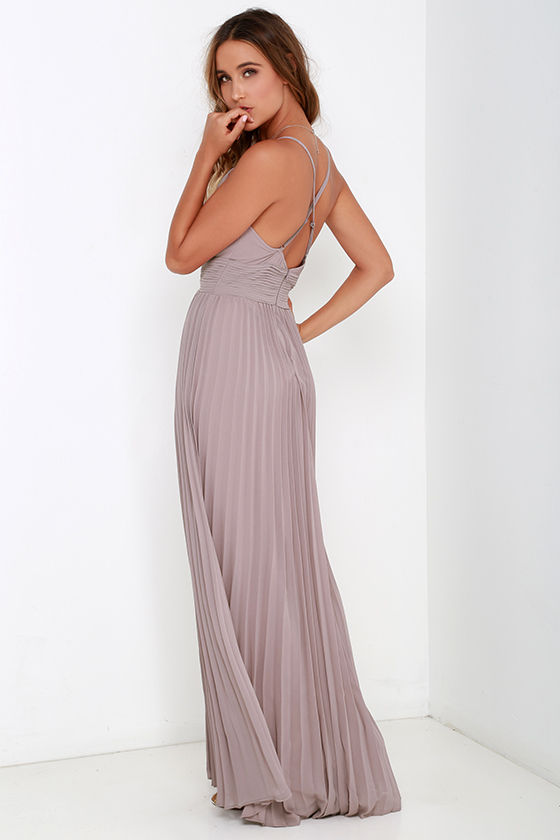 taupe ball gown