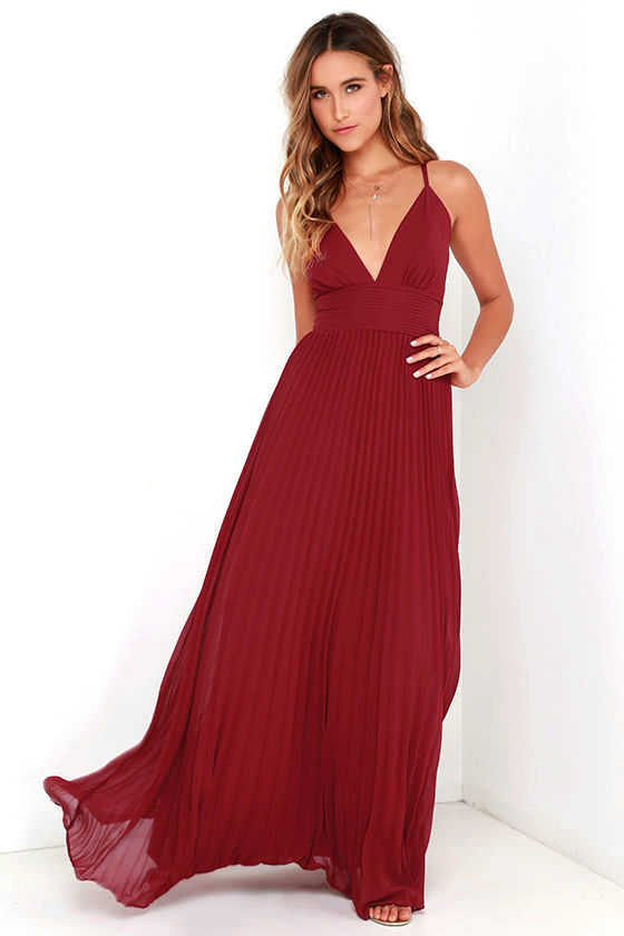 Depths of My Love Wine Red Maxi Dress