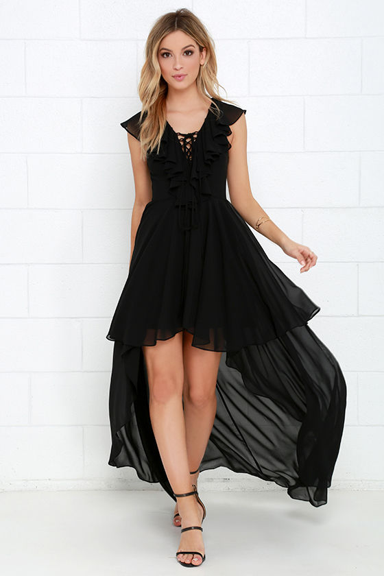 black evening shift dress