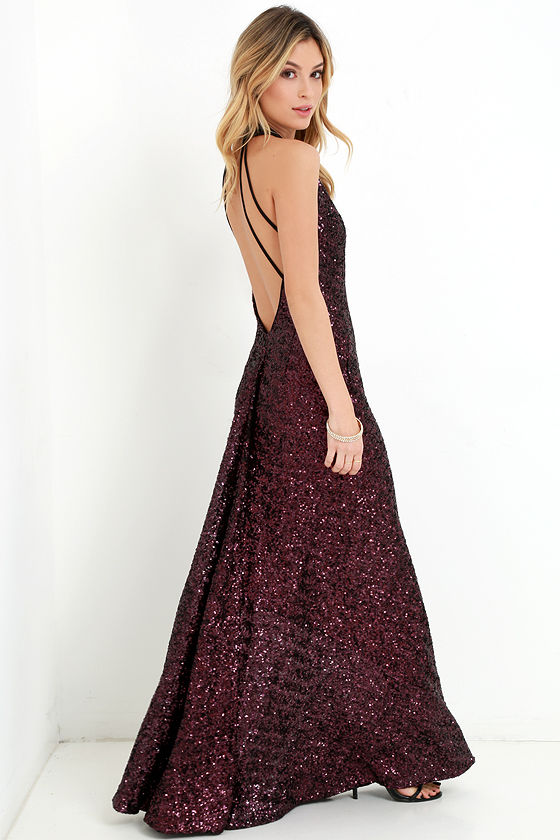 Dress the Population Veronica Black and Red Dress Sequin Dress