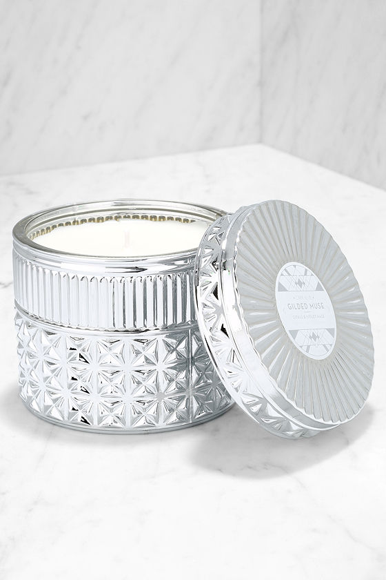 Capri Blue Candle Gilded Chrome Candle Scented Candle