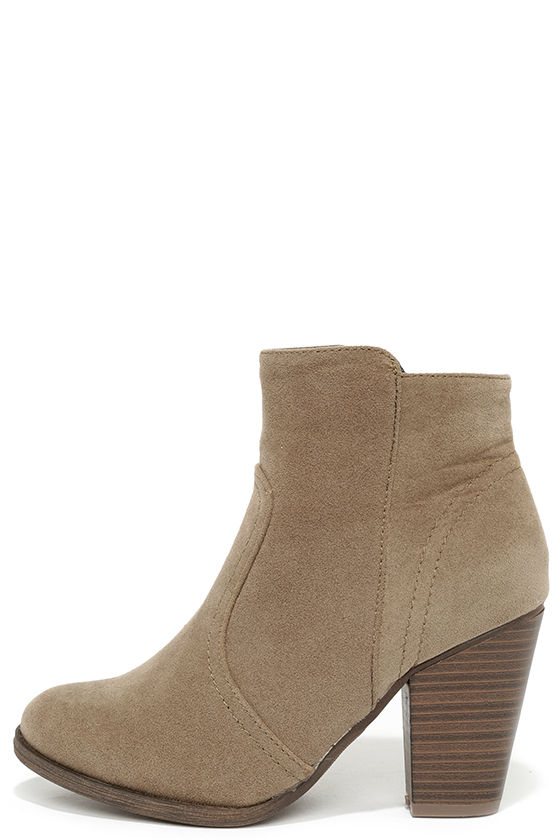 beige suede ankle boots