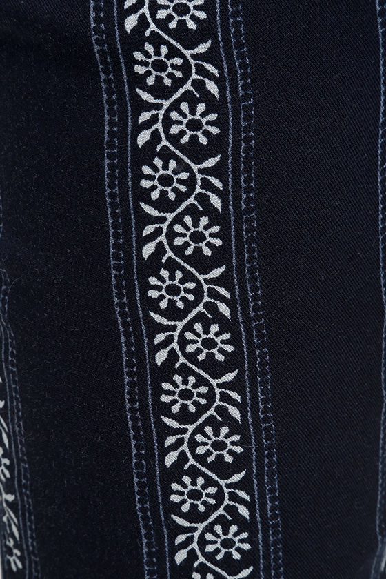 O'Neill Cassandra Pants - Jogger Pants - Navy Blue Print Pants - $49.50