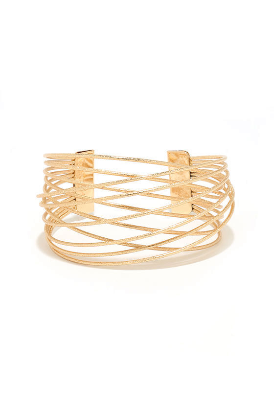 Cute Gold Bracelet Gold Bangle Clutch Bracelet 11.00 Lulus