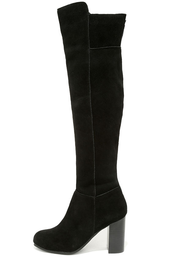 Boots - Suede Boots - Knee High 