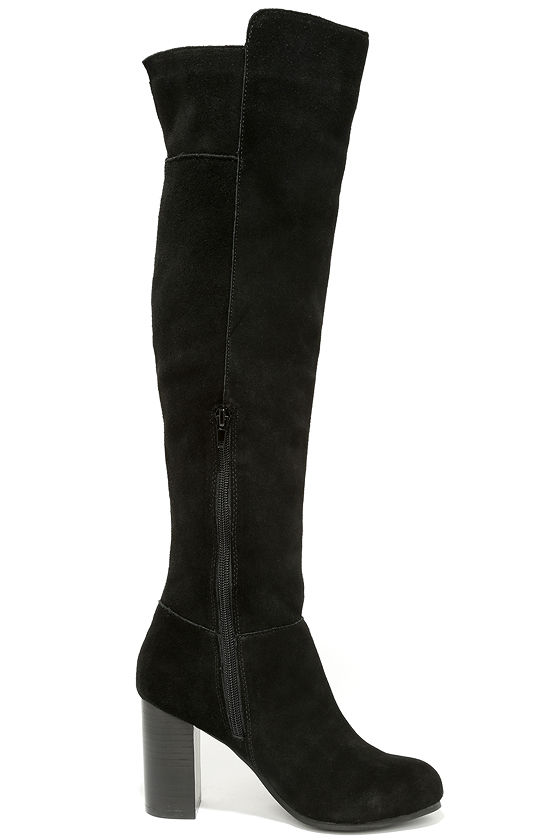 Cute Black Boots - Suede Boots - Knee High Boots - $161.00