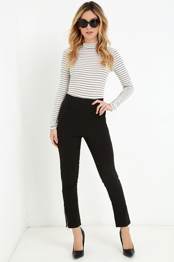 Piano Piece Black High-Waisted Trouser Pants