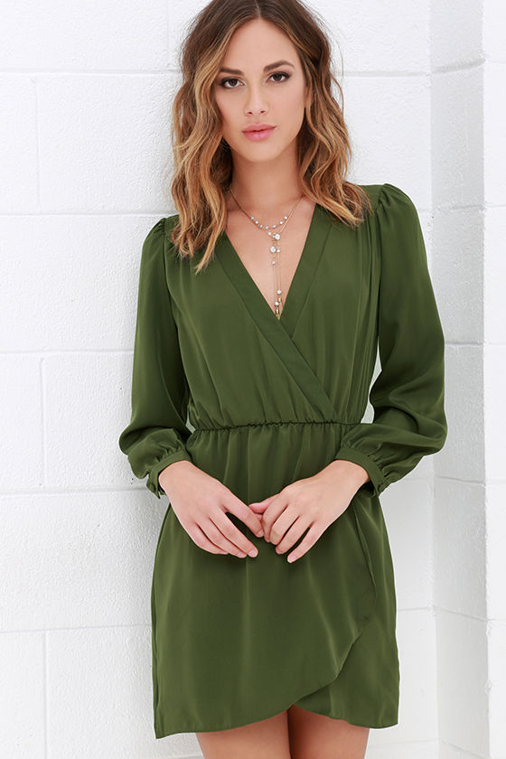 Olive Wrap Dress Hot Sale, UP TO 63% OFF | www.editorialelpirata.com