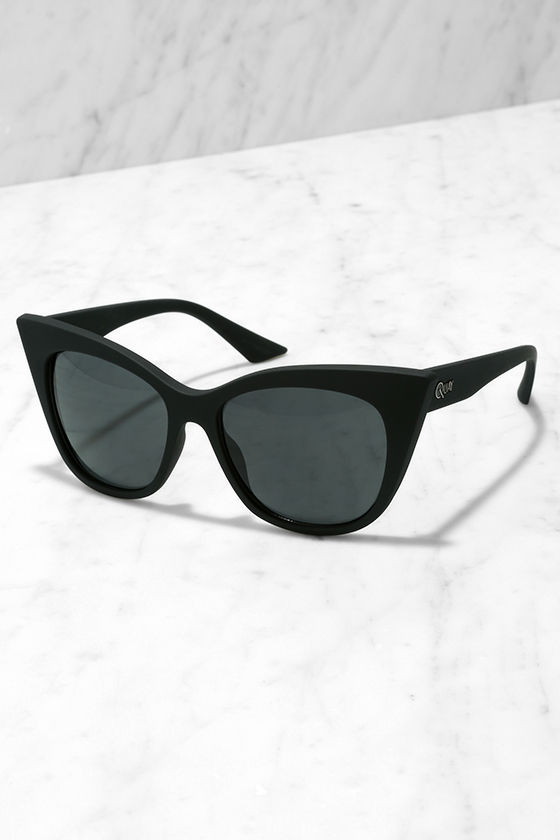 Quay Modern Love Black Cat Eye Glasses Matte Sunglasses 45.00