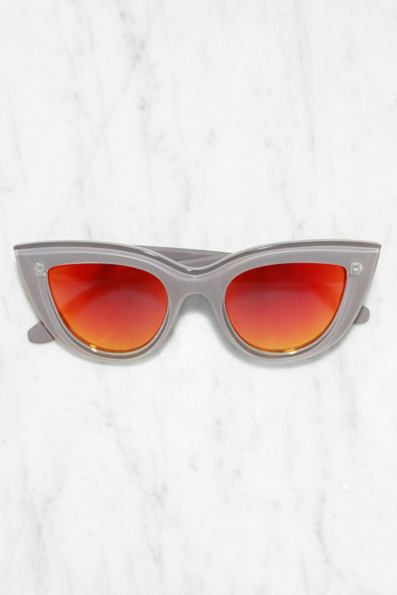 Quay Kitti Coffee Cat Eye Glasses Mirrored Sunglasses 50.00