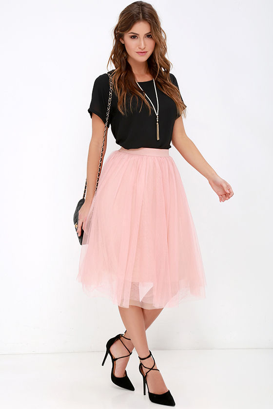 blush tulle maxi skirt