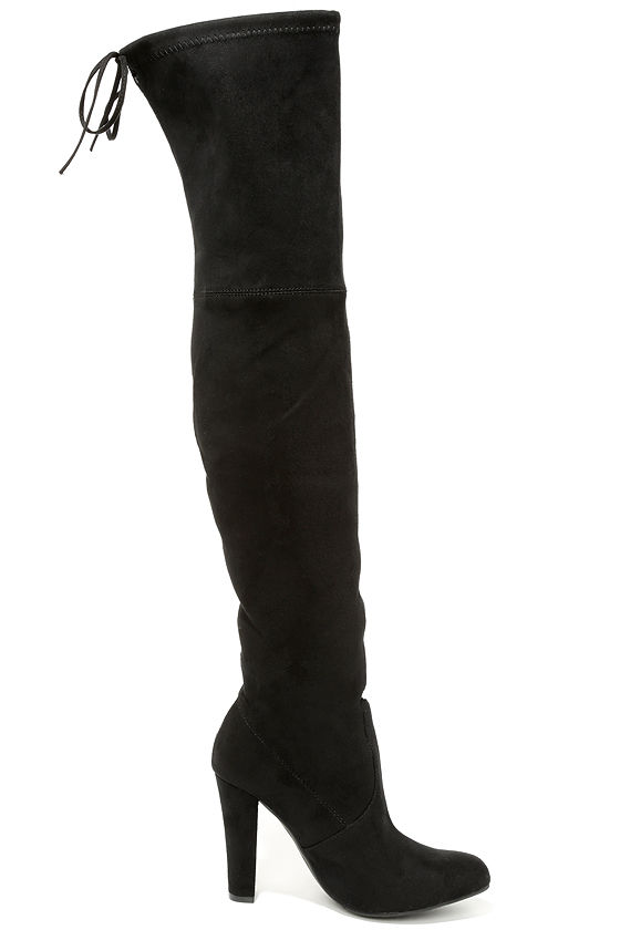 Steve Madden Boots Black Suede Boots Over the Knee Boots