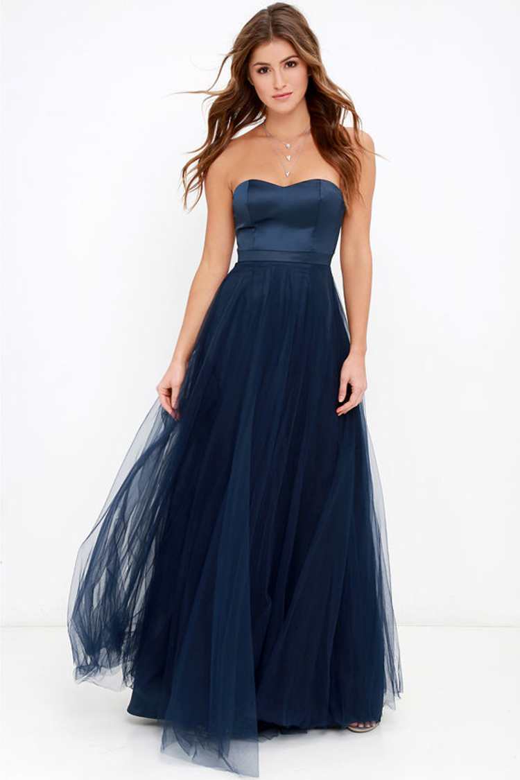 Beautiful Navy Blue Dress - Maxi Dress - Strapless Dress - $98.00 - Lulus Beautiful Navy Blue Dress - Maxi Dress - Strapless Dress - $98.00 - Lulus
