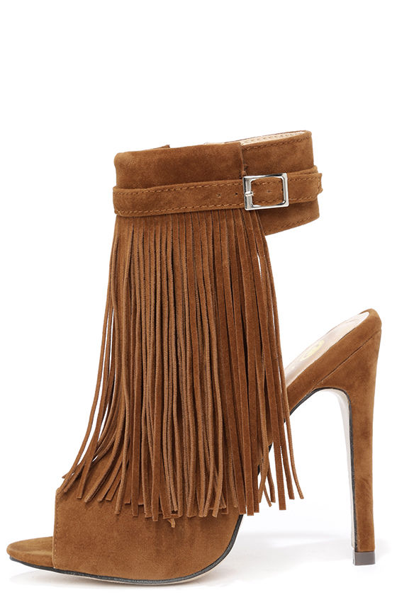 tan fringe heels