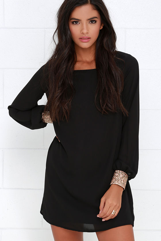 long sleeve shift dress formal