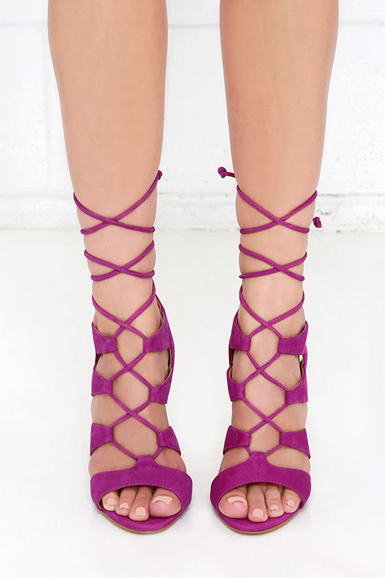 Steve Madden Slithur - Purple Heels - Lace-Up Heels - $129.00 - Lulus
