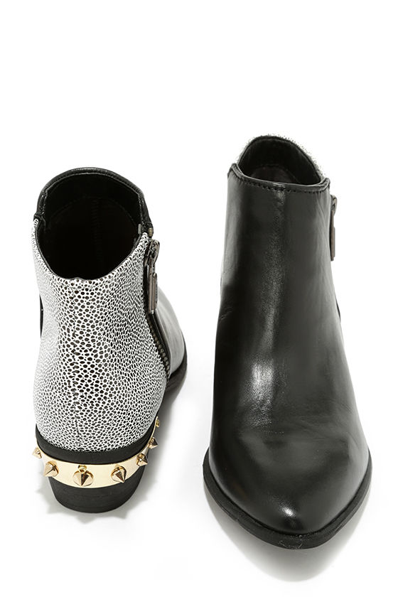 Circus by Sam Edelman Holt Black and White Leather Ankle Boots