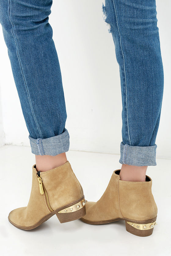 Circus by Sam Edelman Holt Camel Suede Leather Ankle Boots