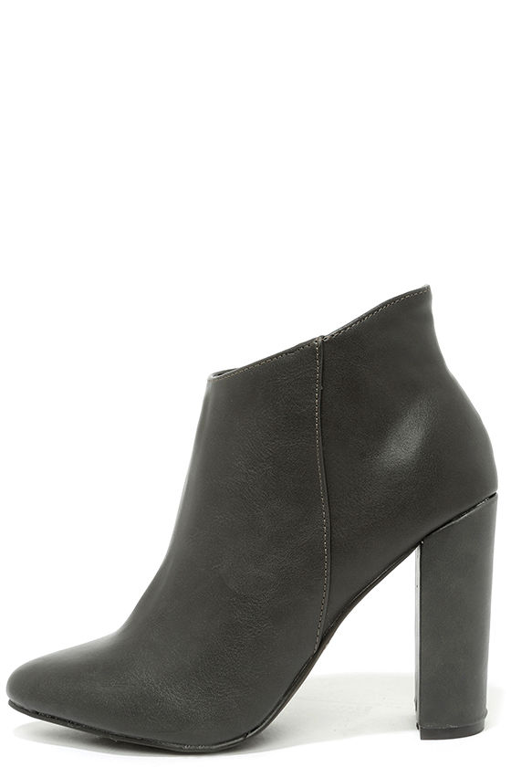 black and gray booties
