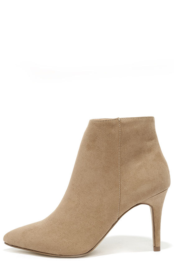 pointed suede booties