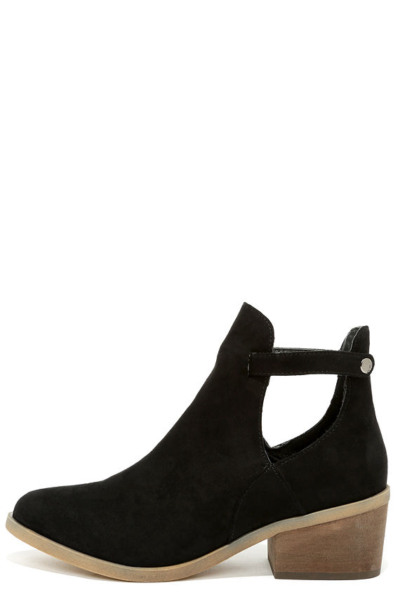 black booties side cut out