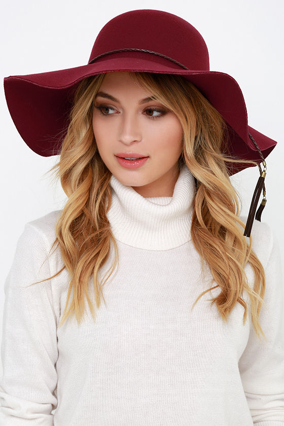 Wine Red Hat - Floppy Hat - $15.00 - Lulus