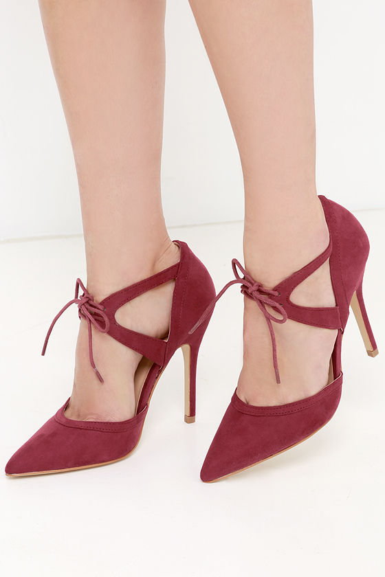 pointed tie up heels