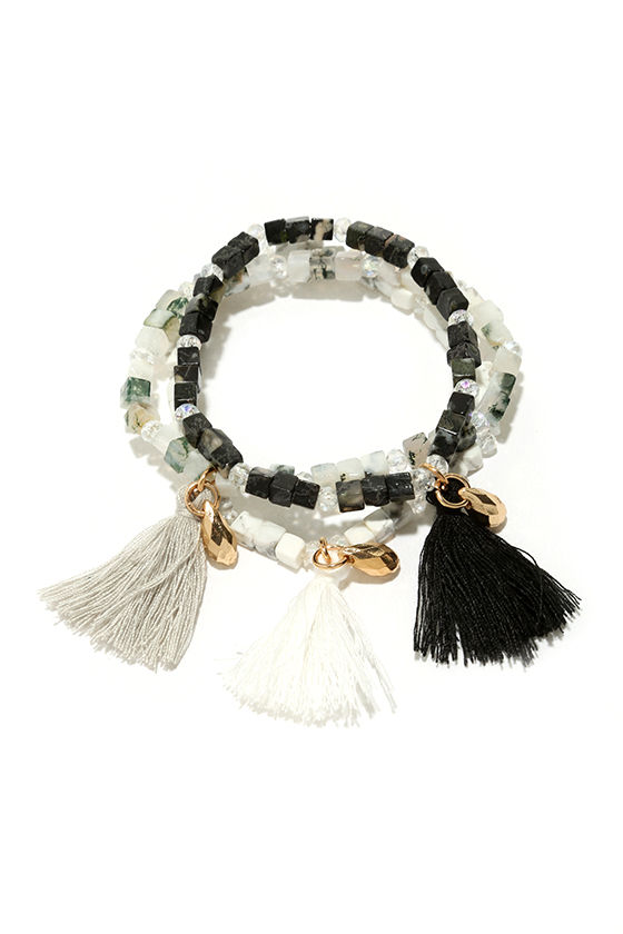 Ivory Noir Cuff Black Bracelet.