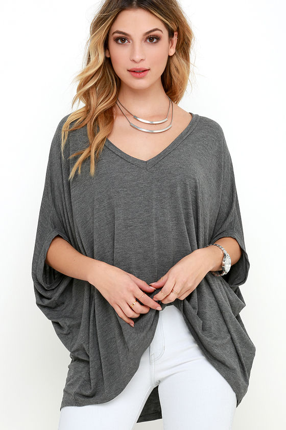 Elementary Oversized V Neck Top main image 0