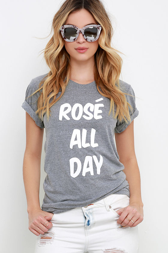 Private Party Rose' All Day Heather Grey Tee