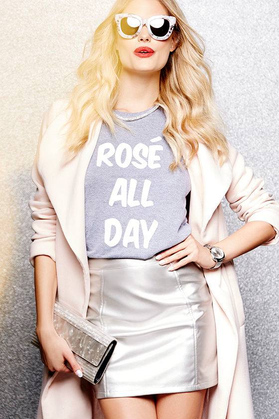 Private Party Rose' All Day Heather Grey Tee 2
