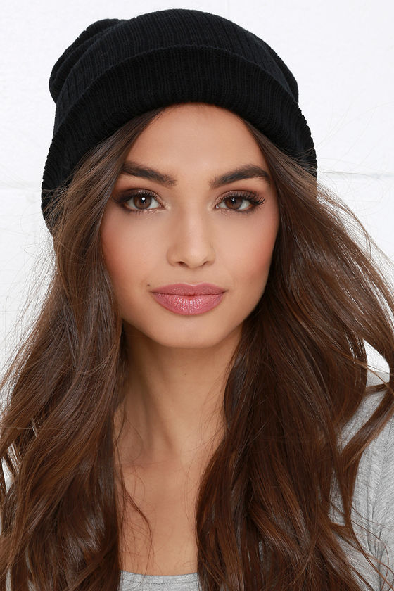 ladies black beanie