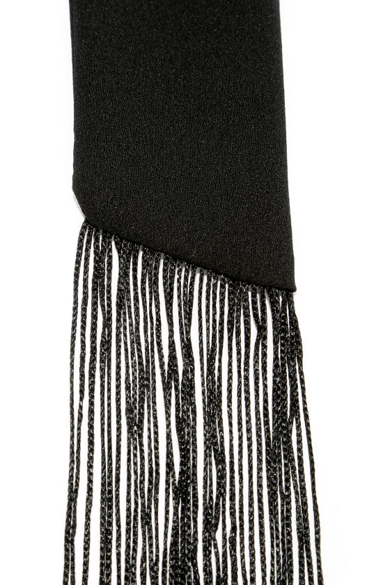 Cute Black Scarf - Skinny Scarf - Fringe Scarf - $13.00 - Lulus