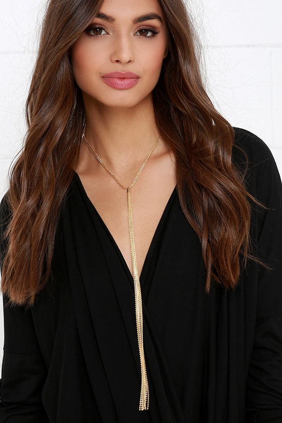 Cool Gold Necklace Tassel Necklace Long Necklace 21.00 Lulus