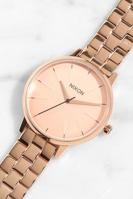 Nixon Kensington Watch Rose Gold Watch 175.00 Lulus