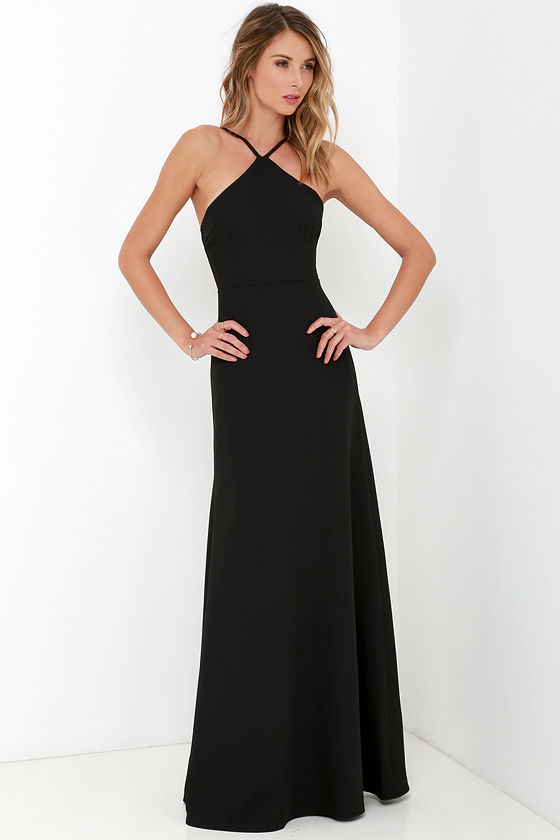 Lovely Black Dress - Halter Dress - Maxi Dress - $68.00