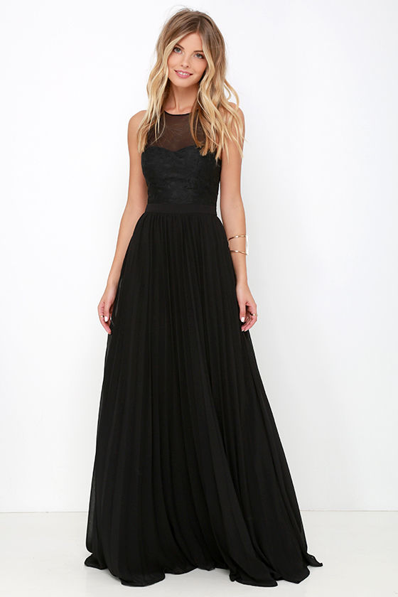 maxi black formal dress