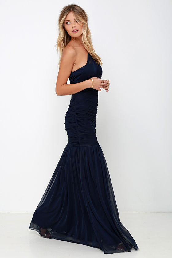 navy blue races dress