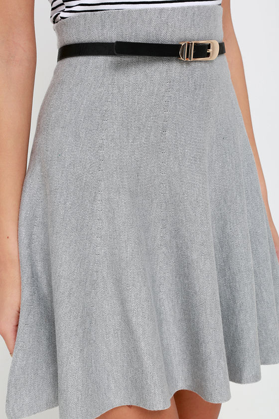 Sweater Skirt Skater Skirt Grey Skirt HighWaisted Skirt 36.00