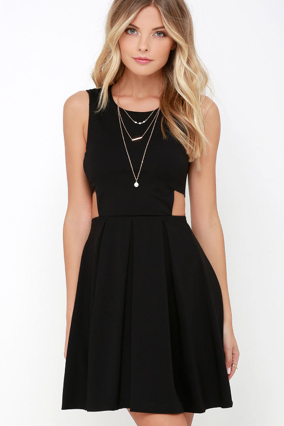 Chic Black Dress - LBD - Skater Dress - Cutout Dress - $68.00 - Lulus