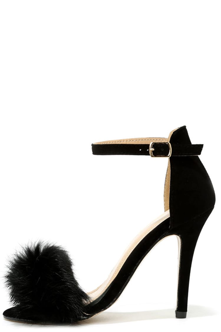 Black Fluffy Heels | vlr.eng.br