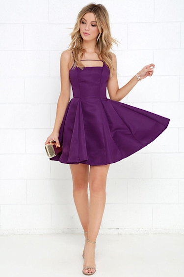 Gift of Rhyme Purple Skater Dress