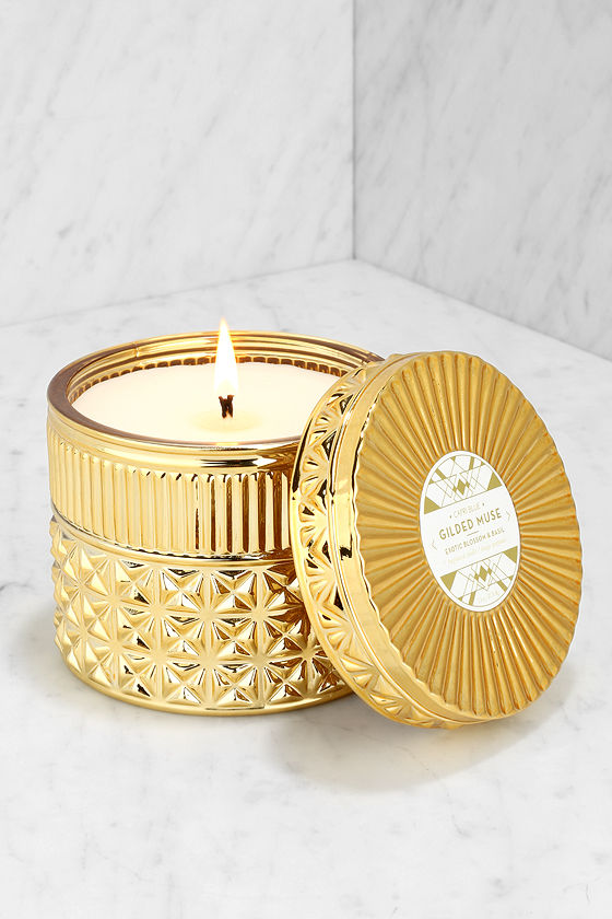 Capri Blue Candle Gilded Gold Candle Scented Candle Lulus