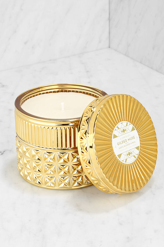 Capri Blue Candle Gilded Gold Candle Scented Candle Lulus