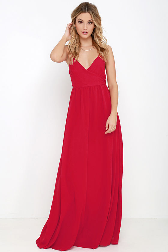 lulus red long dress