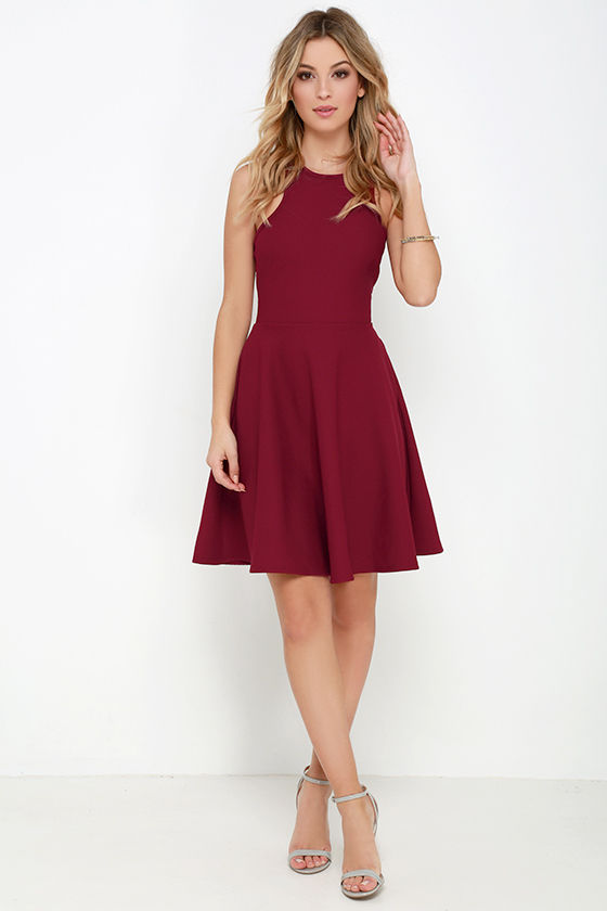 little maroon dress