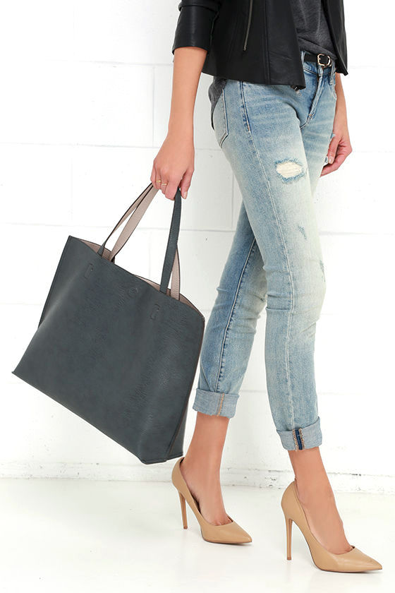 dark grey tote bag
